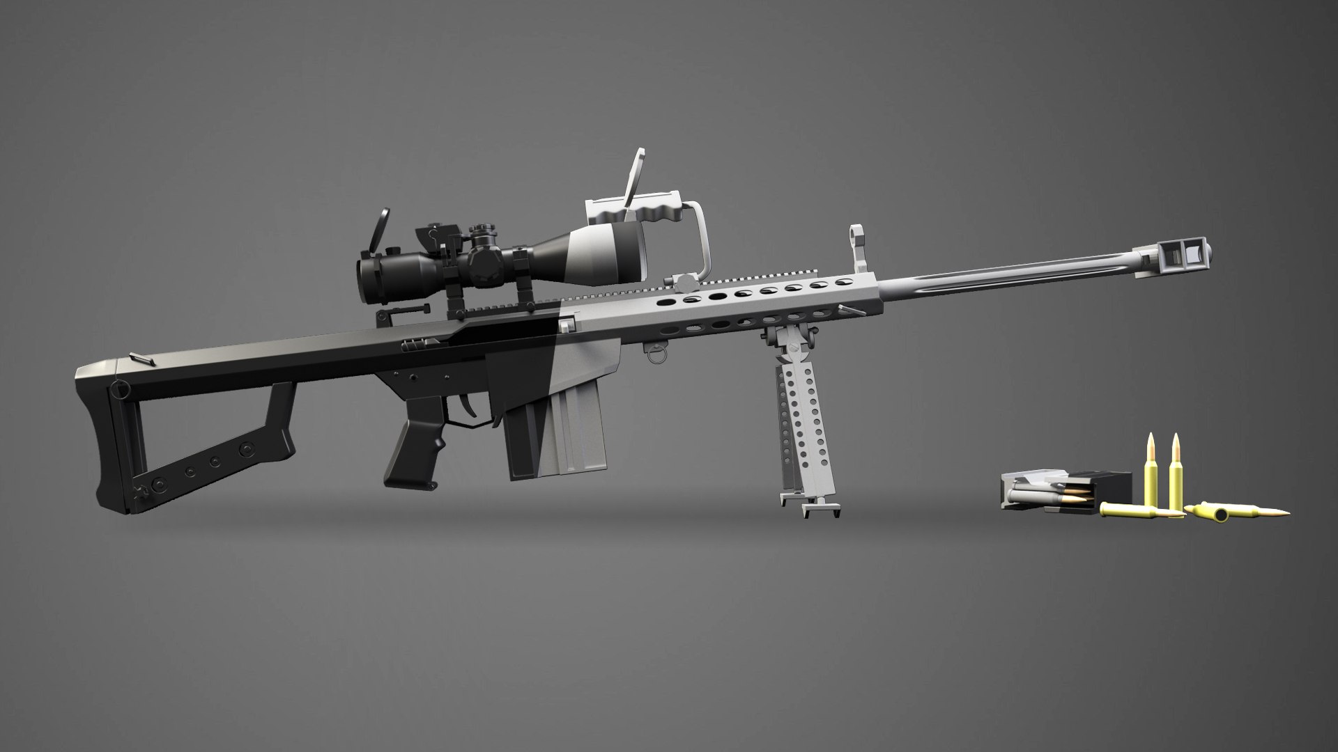 3D sniper rifle gun set model - TurboSquid 1352453