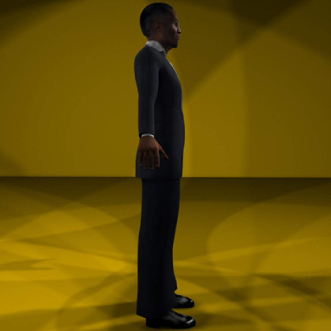 3d black male 2 rigged character