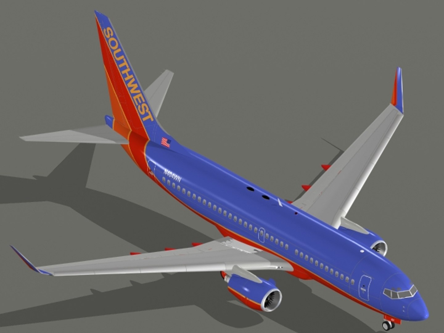 3d Boeing 737-700 Southwest Airlines Model