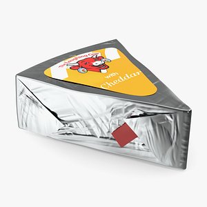 Piece of Cheddar Creamy Cheese Laughing Cow 3D model