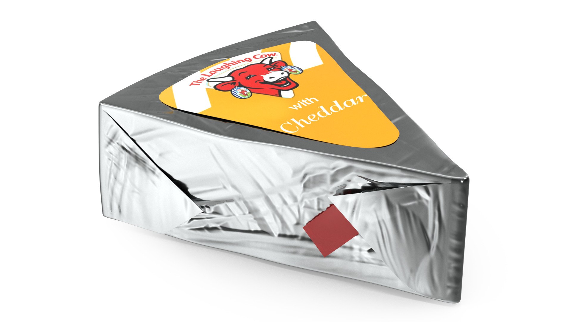 Piece of Cheddar Creamy Cheese Laughing Cow 3D model preview