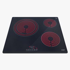 Ceramic hob kitchen 3D
