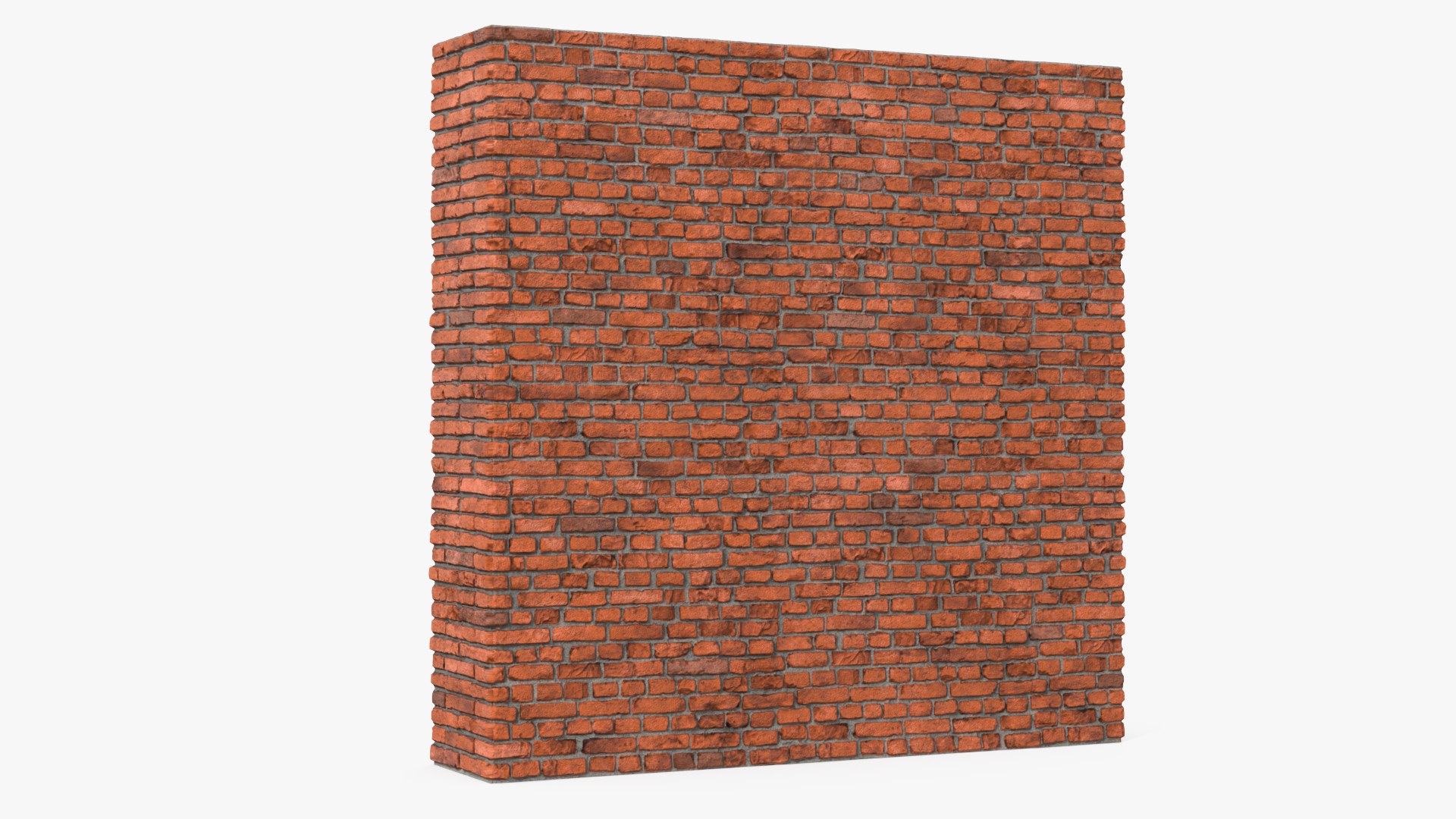 Old Brick Red Wall 3D model preview