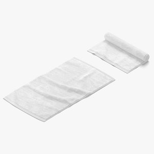 White Flat and Rolled Big Towel - bath shower fiber towels