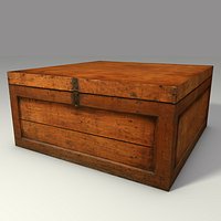 Low Poly Wooden Box 3d Model