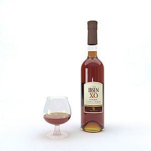 3D cognac bottle