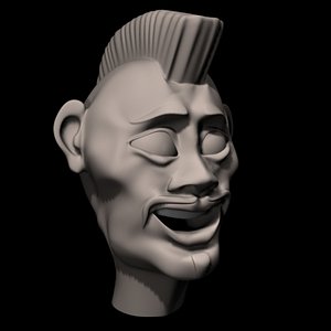 asian punk male 3d model