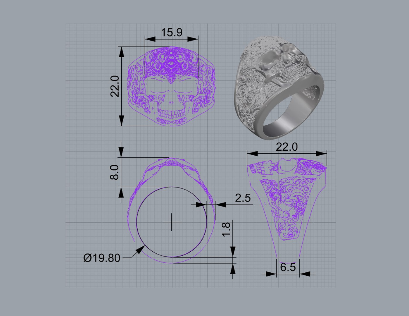 Jewelry Skull Ring 0315 Set of sizes 3dm Fbx Stl Man Signed 3D model https://p.turbosquid.com/ts-thumb/3O/B87Xud/ZE/dimensions/png/1689068491/1920x1080/fit_q87/960523dd9a5f7fa78ec42107d614fbeb3decb25a/dimensions.jpg
