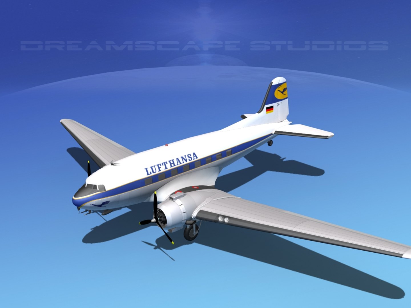 ダグラスDC-3 ルフトハンザ旅客機 Dc-3 Douglas 3d Lwo