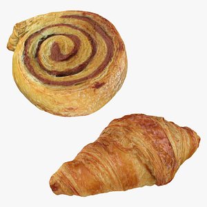 Cinnamon Roll and Croissant Collection 2 3D model