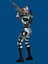 Cartoon 3D Rigged Sci-Fi Kämpferin Charaktermodell