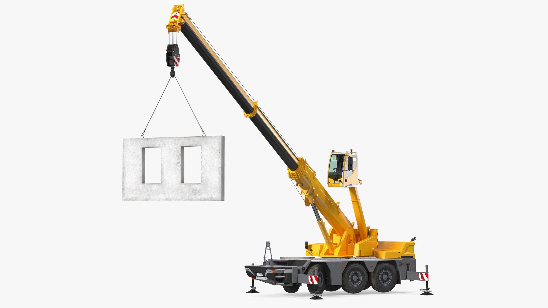Mobile Crane Liebherr Working 3D model preview