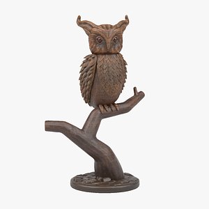3D model wooden owl sculpture