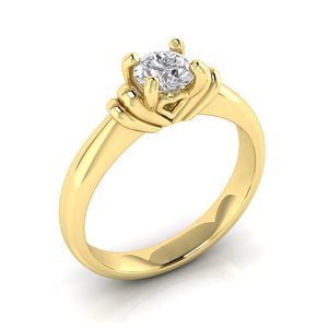 3D luxury engagement ring gem