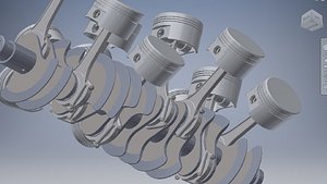 3D w16 engine crankshaft model