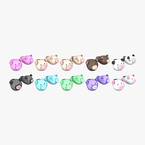 3D 10 Slippers B Pig Collection - Costume Character Design model