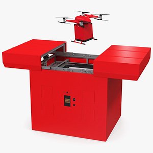 delivery station quadcopter drone 3D