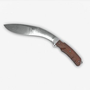 3D model Kukri Knife Low-poly PBR