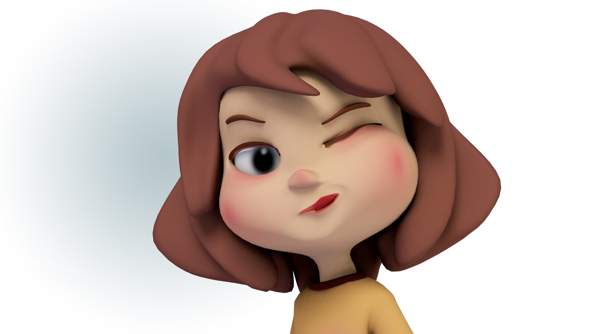 Cartoon Girl Character Face 3D - TurboSquid 1335885