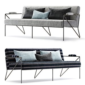 3D settee outdoor model