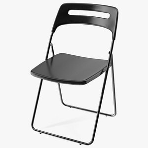 Plastic Folding Chair Black 3D model