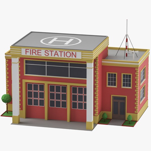 fire station building cartoon