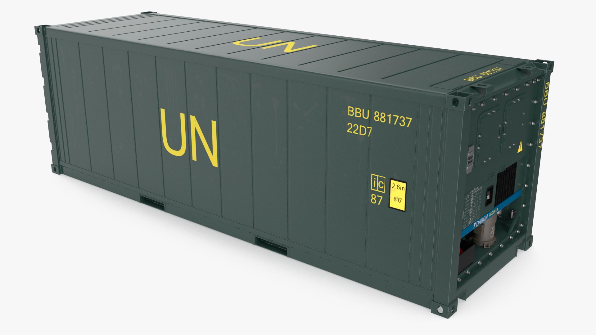 United Nations Refrigerated Container 3D model preview