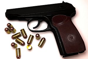 3D makarov pm pistol model