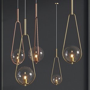 Pendant Lamp Loop Brass Glass