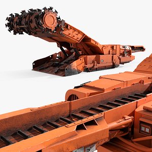 3D Heavy-Duty Continuous Miner for Rock Extraction Used