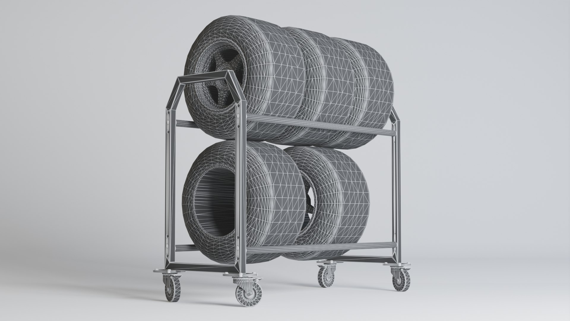 2 Floors Wheel Tyre Trolley PBR 3D Model - TurboSquid 1960624