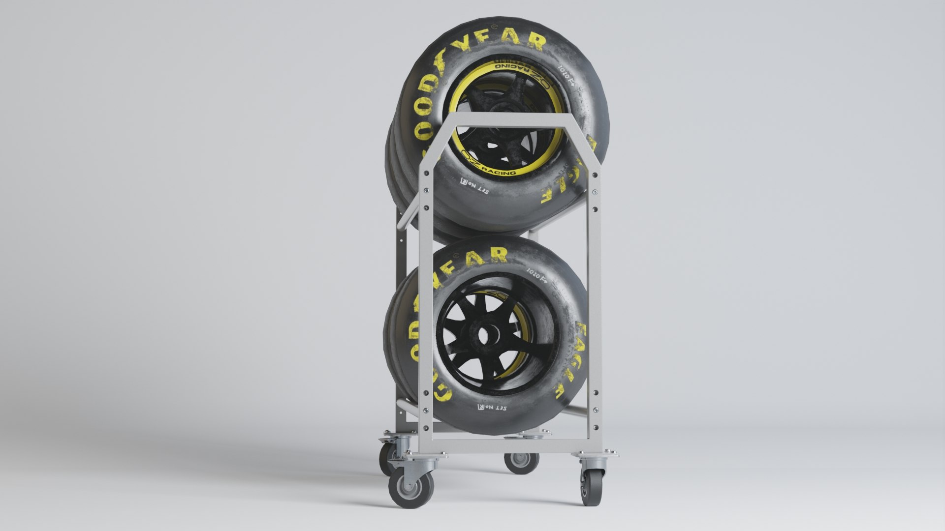 2 Floors Wheel Tyre Trolley PBR 3D Model - TurboSquid 1960624