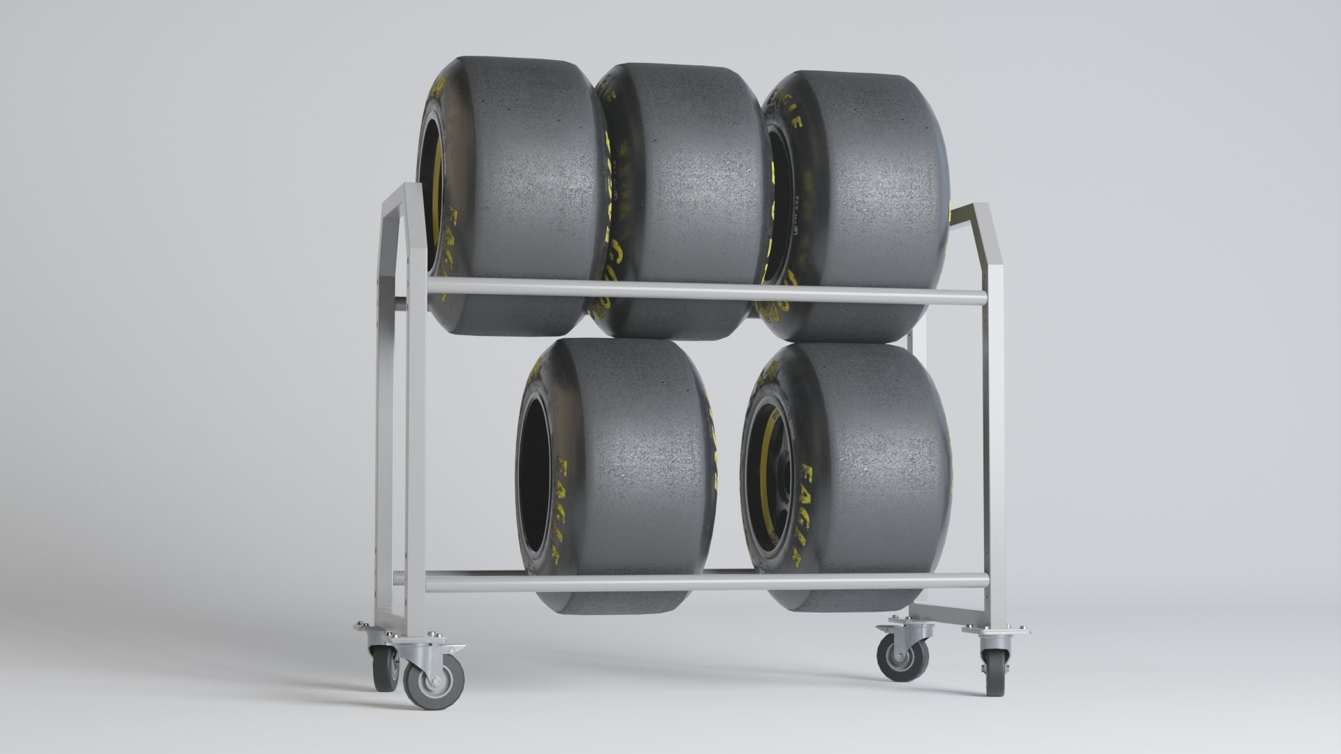 2 Floors Wheel Tyre Trolley PBR 3D Model - TurboSquid 1960624