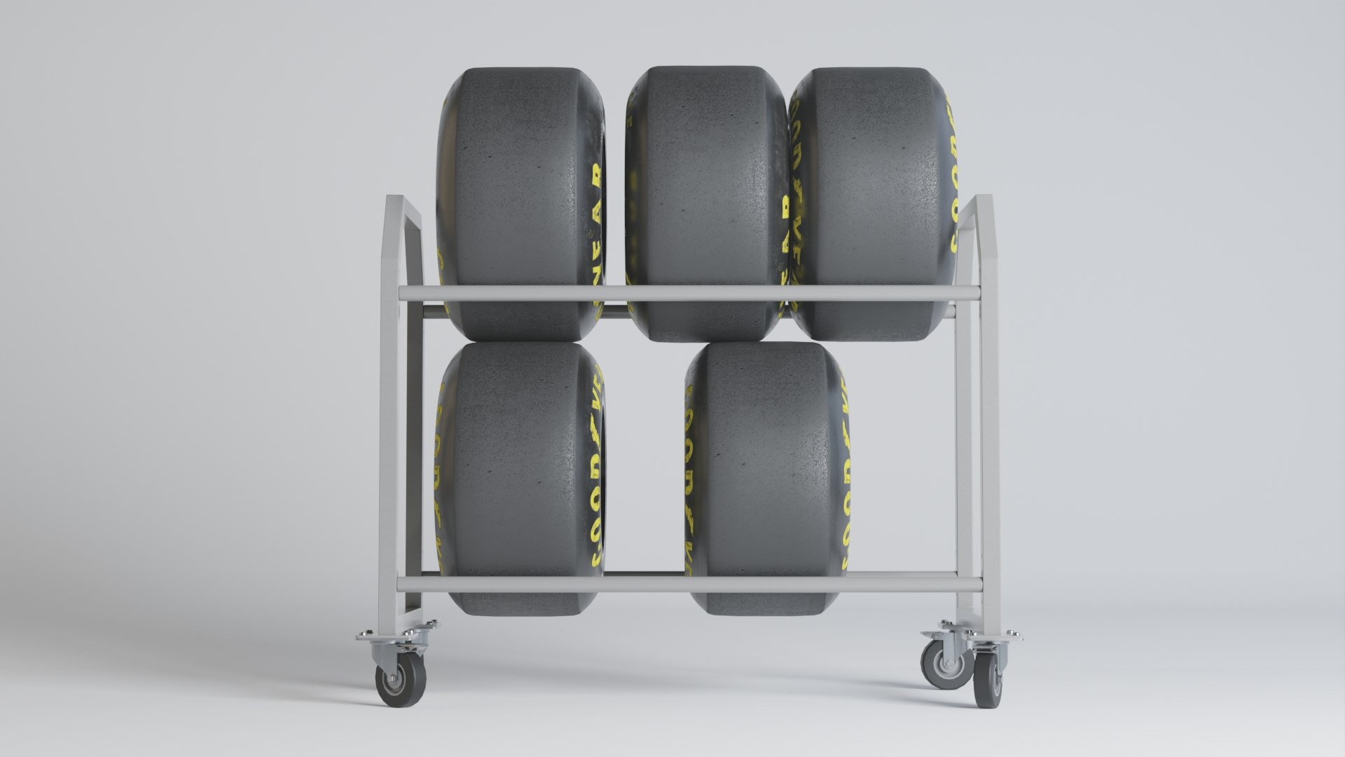 2 Floors Wheel Tyre Trolley PBR 3D Model - TurboSquid 1960624
