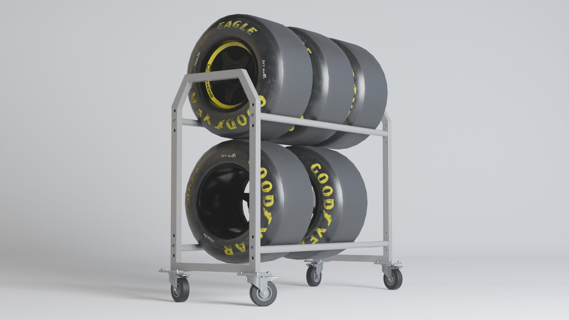 2 Floors Wheel Tyre Trolley PBR 3D Model - TurboSquid 1960624