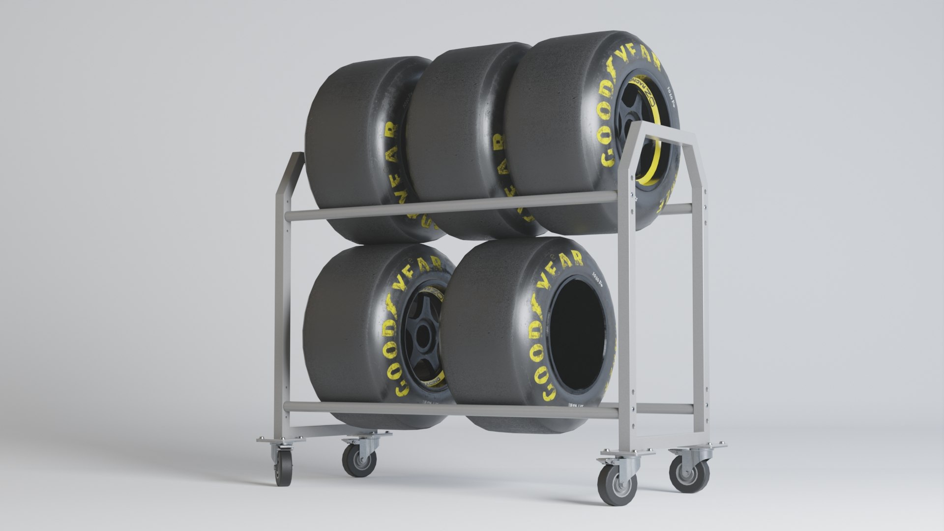 2 Floors Wheel Tyre Trolley PBR 3D Model - TurboSquid 1960624