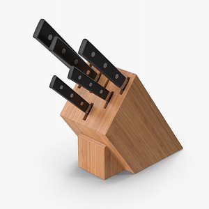 Kitchen Knife Holder with Knives 3D model