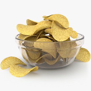 3D Pringles Chips in Glass Bowl