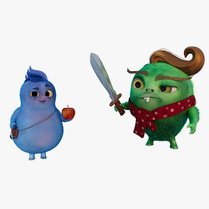 Jelly Character Gem and Jax Rigged Low-poly 3D model