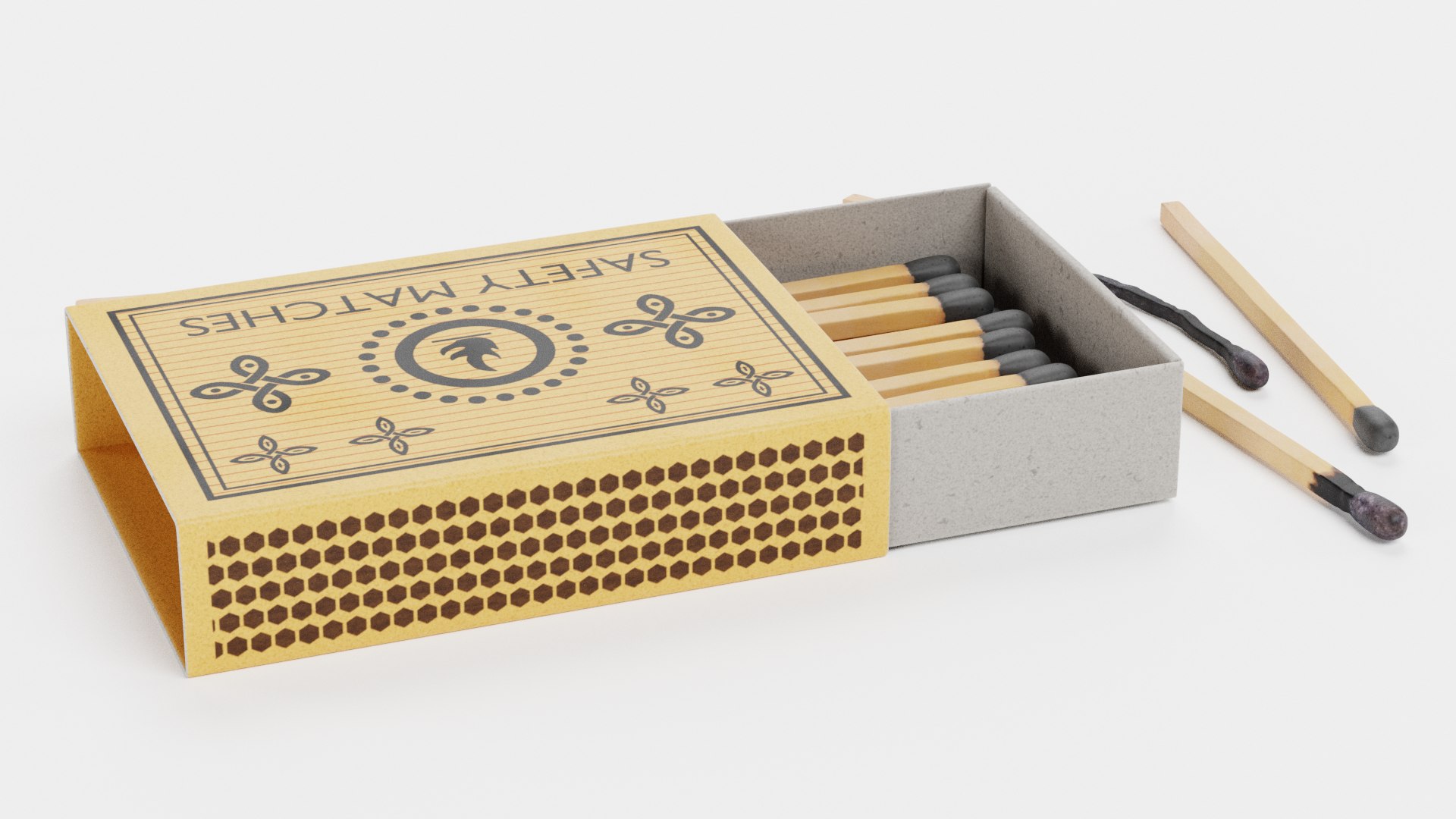 3D Matchboxes With Matches And Burned Matches Model - TurboSquid 2193059