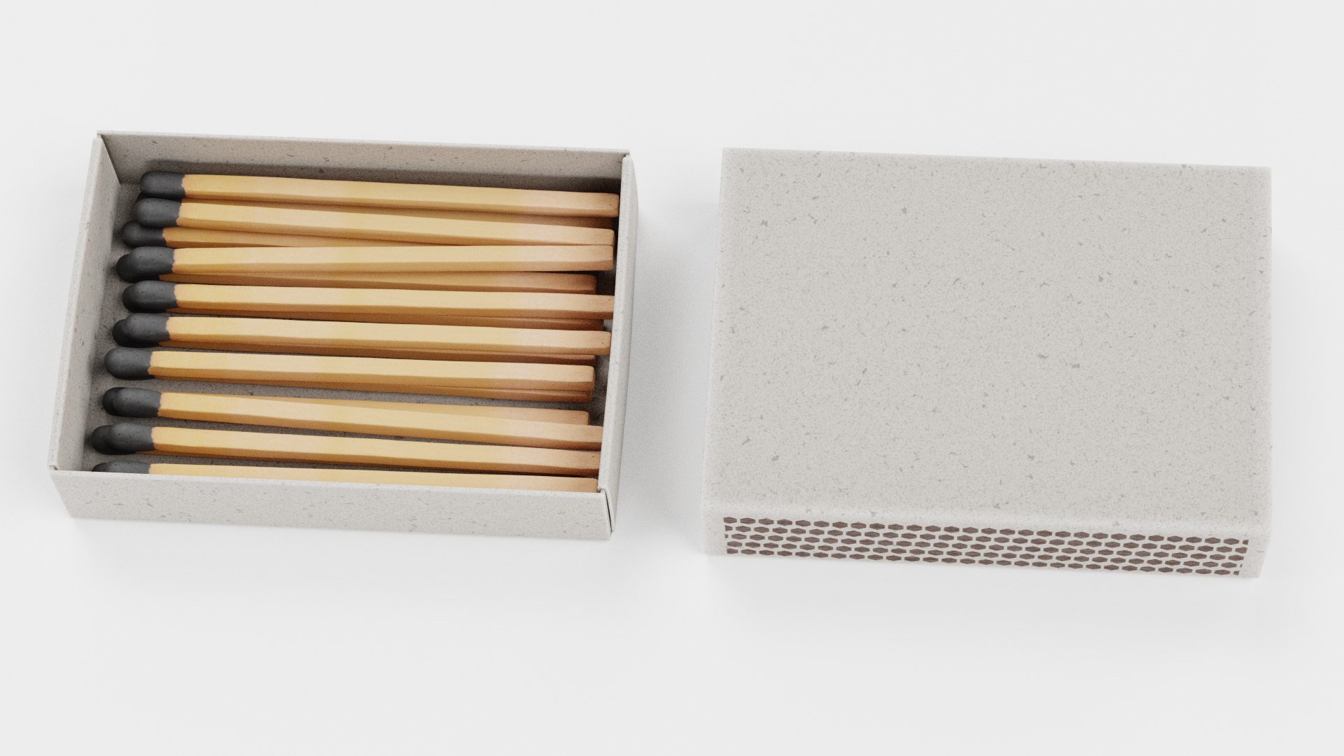 3D Matchboxes With Matches And Burned Matches Model - TurboSquid 2193059