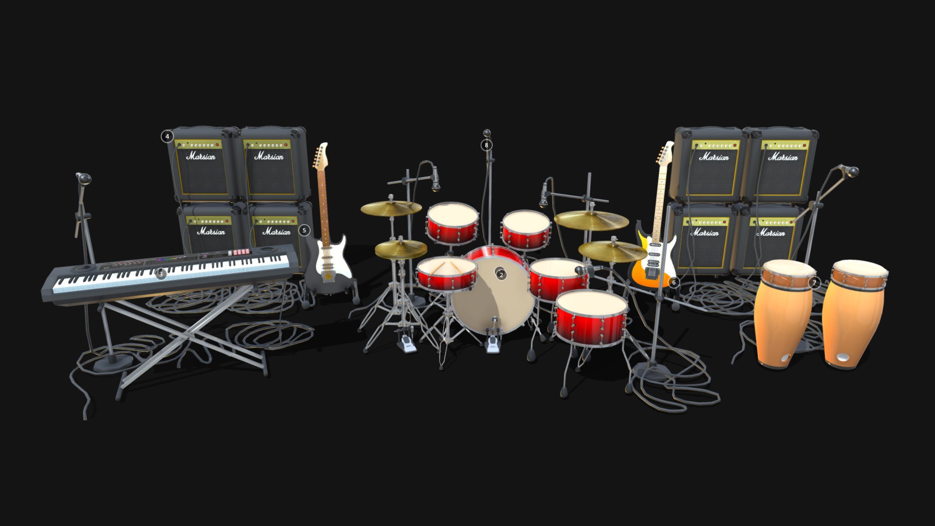 3D Rock Instrument Pack Model - TurboSquid 2019997