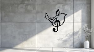 Treble Clef Bird Wall Decor Art