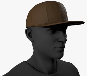 Brown Snapback Cap 3D model