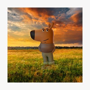 Chill Guy 3D Rigged Cartoon Character