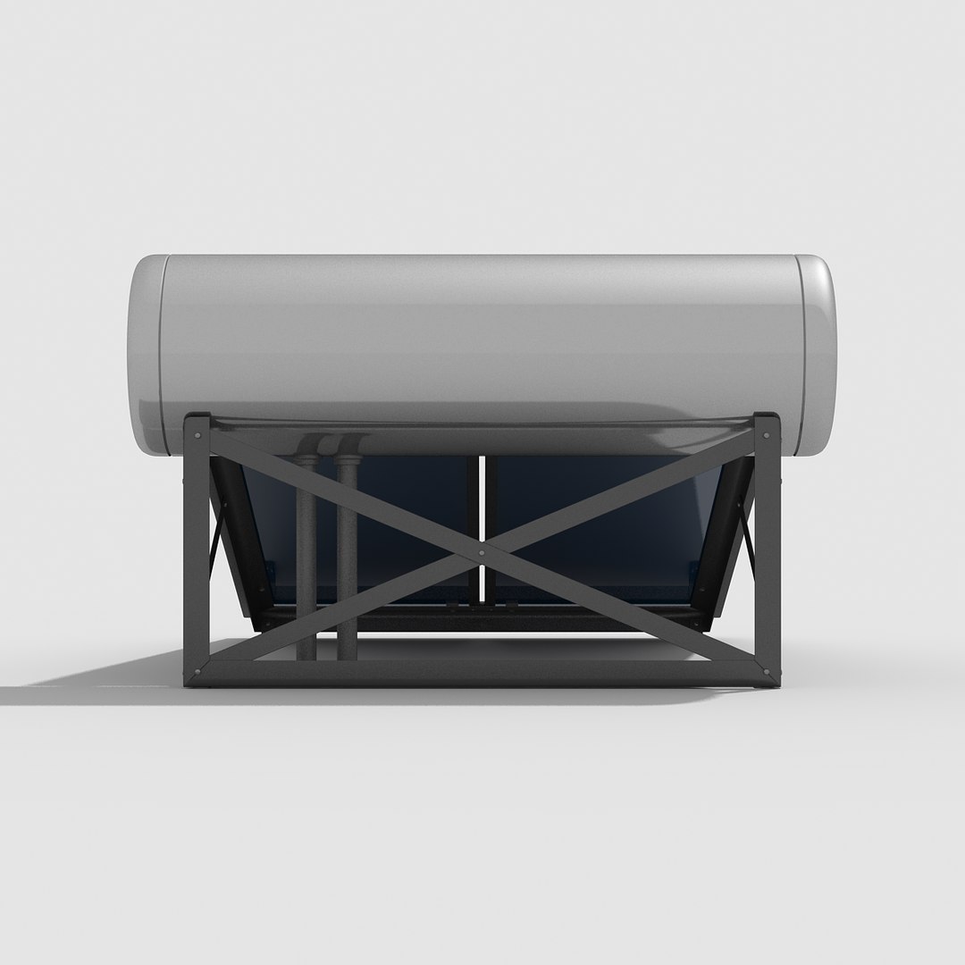 3d Solar Water Heater Panel Model
