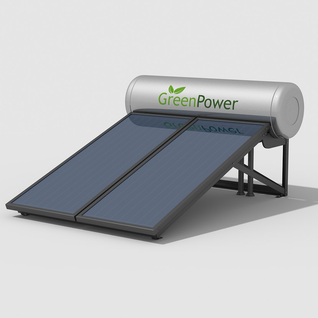 3d Solar Water Heater Panel Model