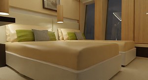 3D Hotel Room - Bedroom