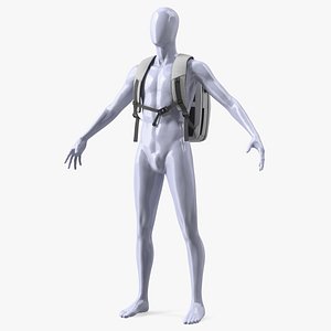 3D model Anti-theft Laptop Backpack Grey on Mannequin
