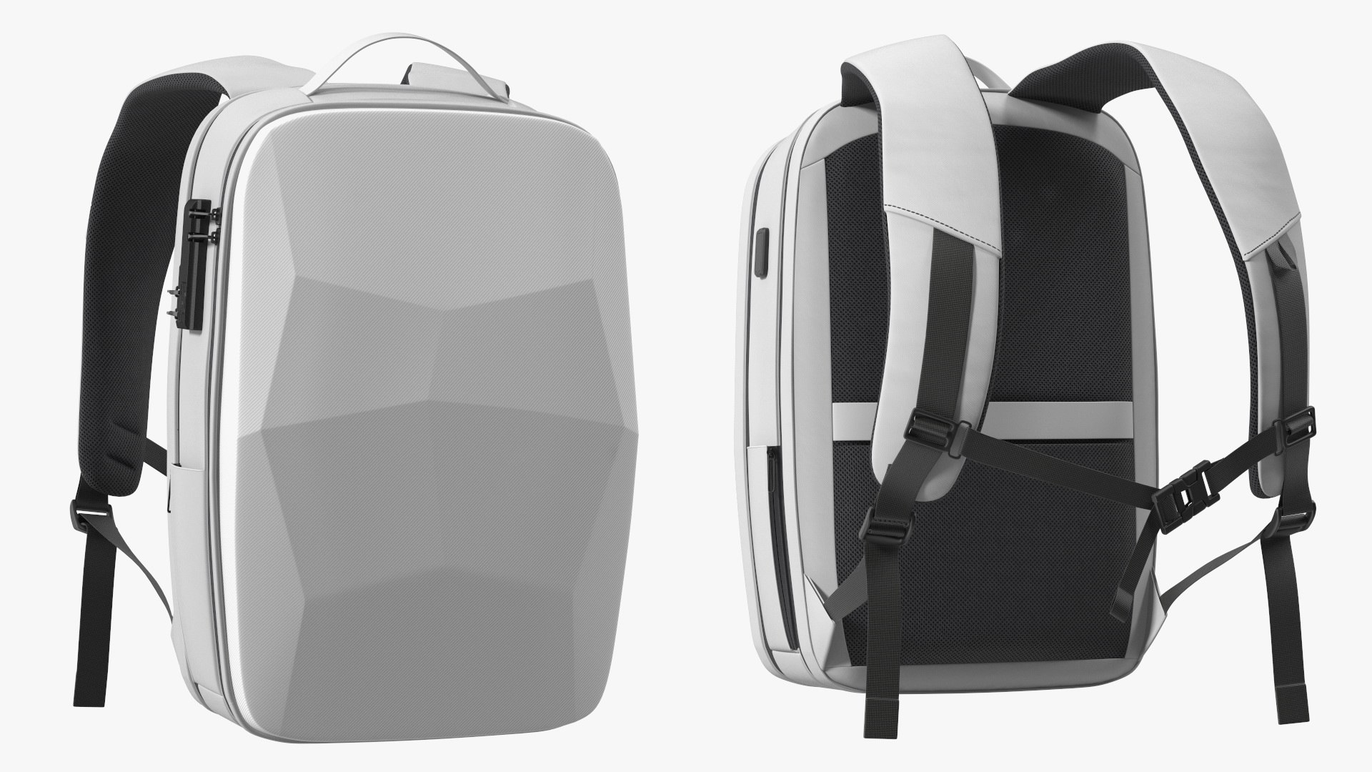 3D model Anti-theft Laptop Backpack Grey on Mannequin - TurboSquid 2137739